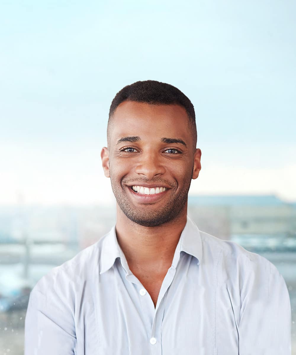 Man smiling who has been through fear of flying course