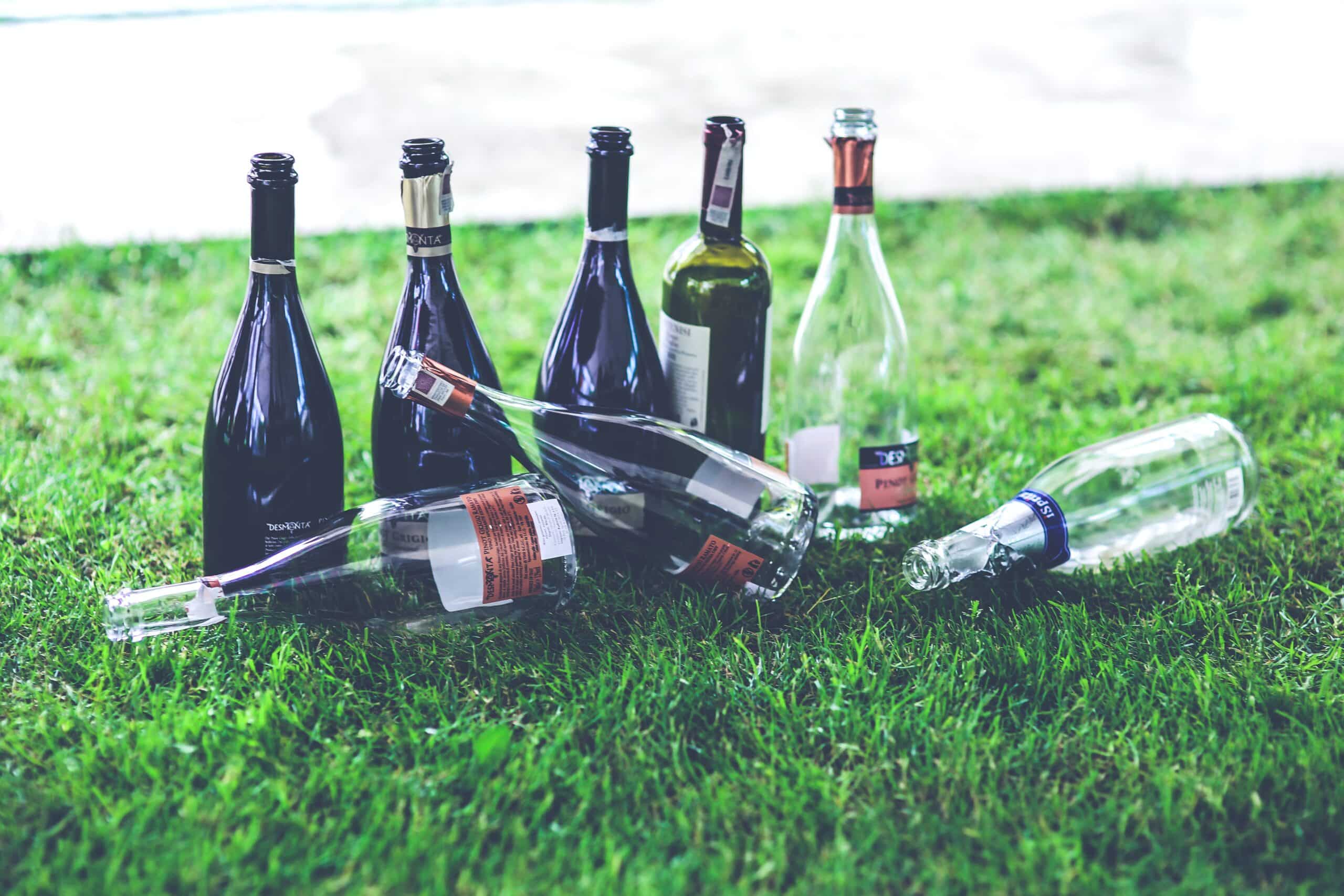 empty alcohol bottles