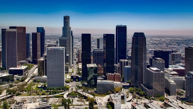 Los Angeles California city skyline