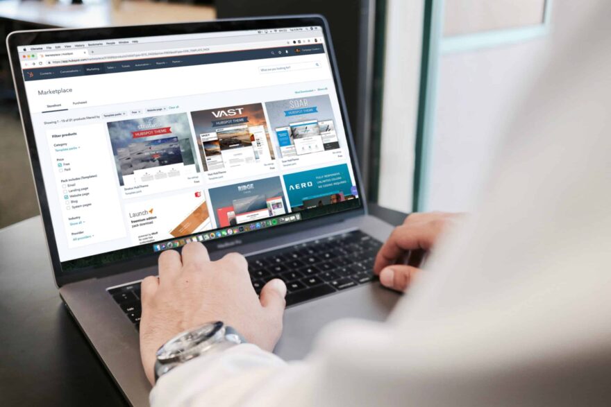 a person online shopping