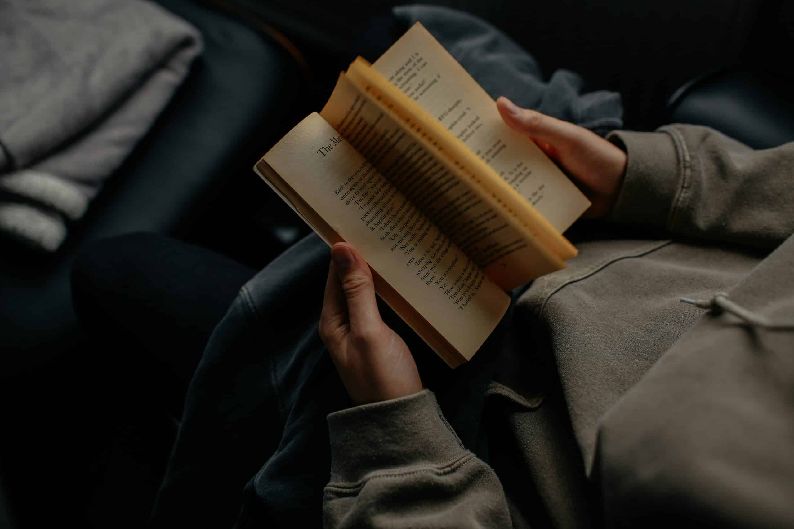 lady reading a book