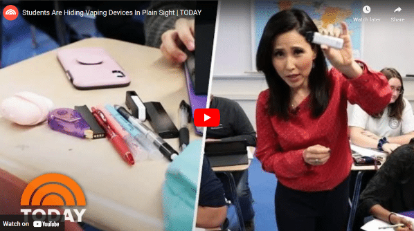 students hiding vaping devices in plain site