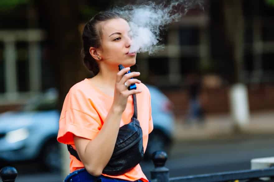 young lady vaping